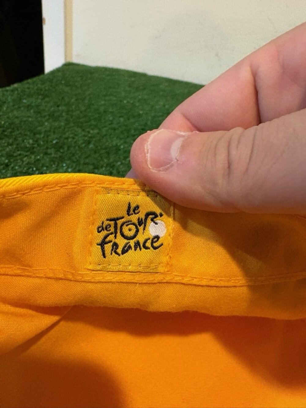Vintage Tour De France hat cap OSFA yellow cycling casquette depus 1903 mens - Picture 2 of 7